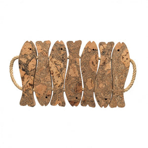 Fish Trivet with Rope Handle Cork Collection