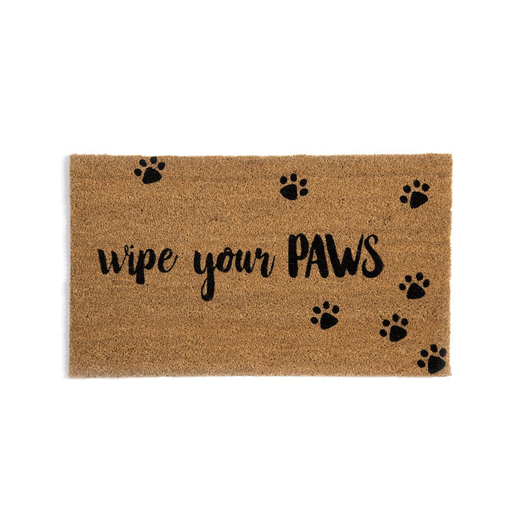 "Wipe Your Paws" Doormat, Natural