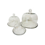 Set of 3- Glass Plate and Dome