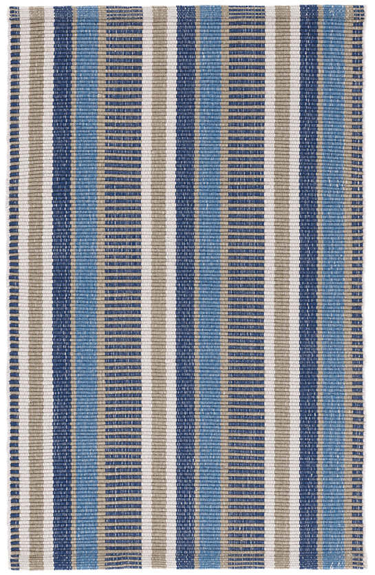 Blue/Grey Stripe Indoor Outdoor Rug - 2x3