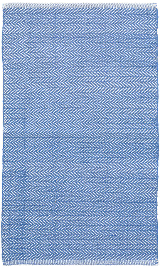 Herringbone French Blue/White Indoor Outdoor Rug - 2x3
