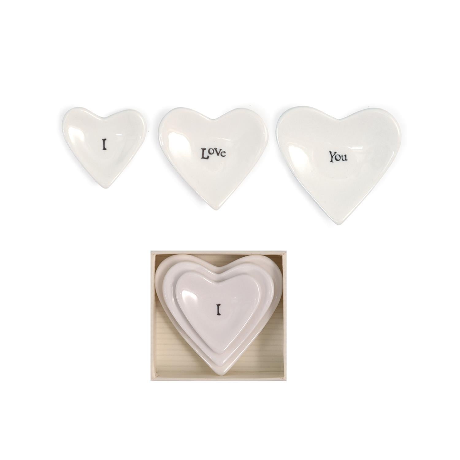 I Love You Stackable Heart Dish Set