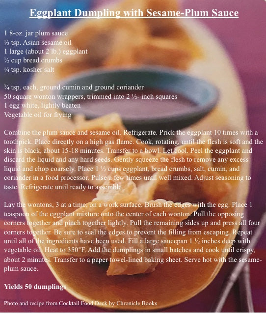Eggplant Dumplings with Sesame-Plum Sauce