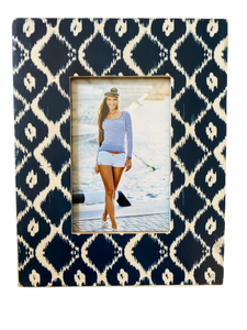 Navy/White Bone Inlay Picture Frame