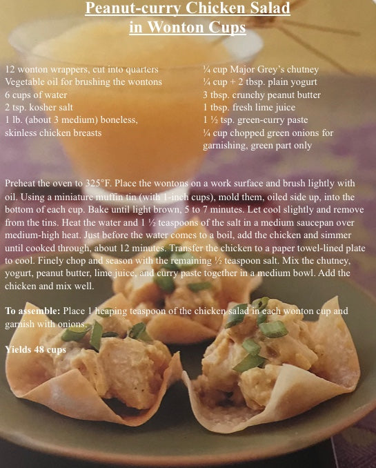 Peanut-Curry Chicken Salad in Wonton Cups Recipe Card