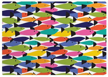Rainbow Fish 17 in x 11 in Vinyl Placemat