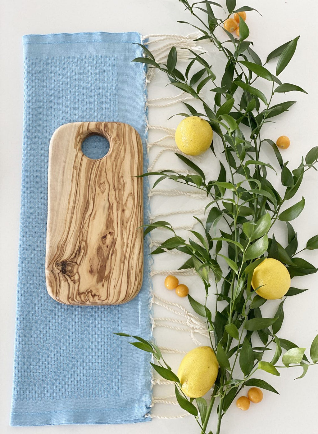 Olive Wood Cutting Board with Hole 10"